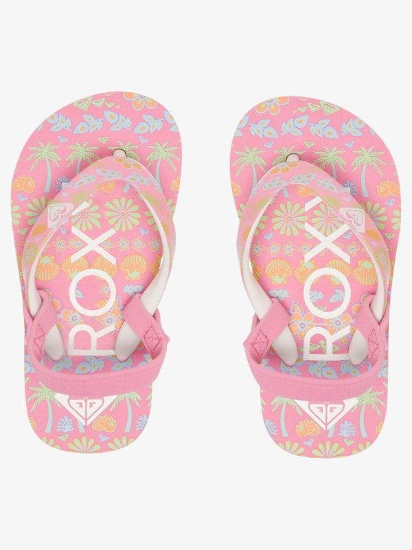 Pebbles Roxy Roxy TW Pebbles VI Sandals - Crazy Pink/Soft Lime | The Vibe - Loxton